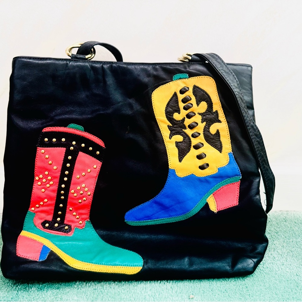 Vintage Avante Leather Westen Boots Handbag